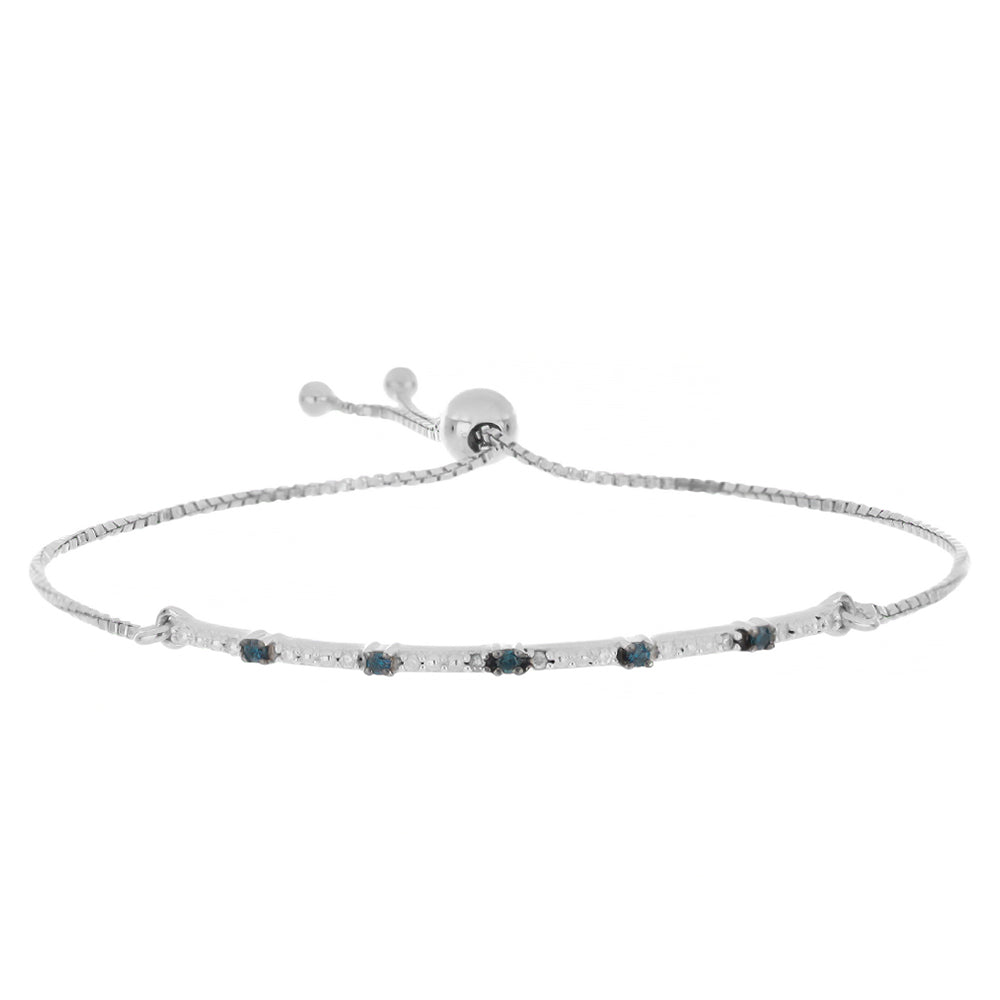 Silberarmband mit blauem Diamant und weißem Diamant 1 