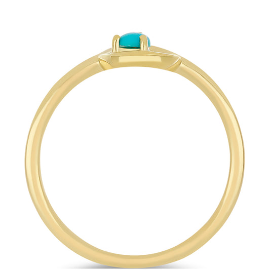 Goldplattierter Silberring mit Dornröschen Türkis