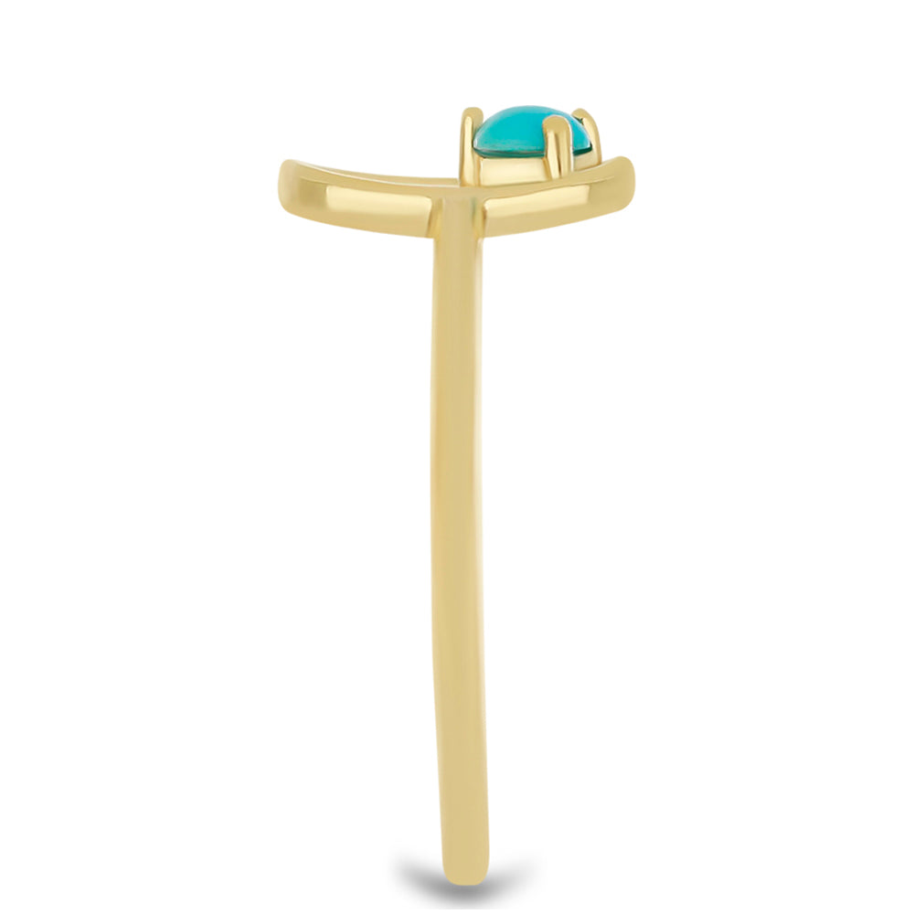 Goldplattierter Silberring mit Dornröschen Türkis 4 
