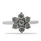 Silberring mit blauem Diamant