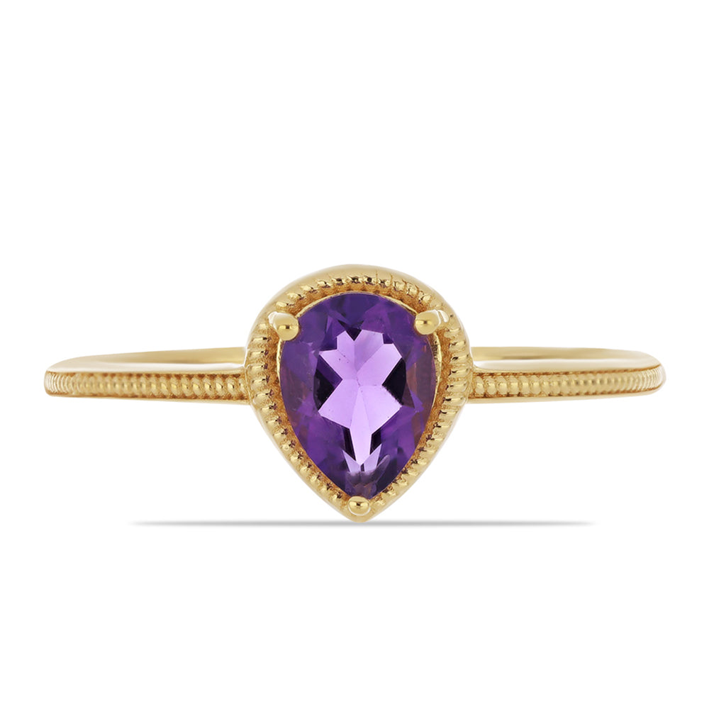 Goldplattierter Silberring mit marokkanischem Amethyst 1 