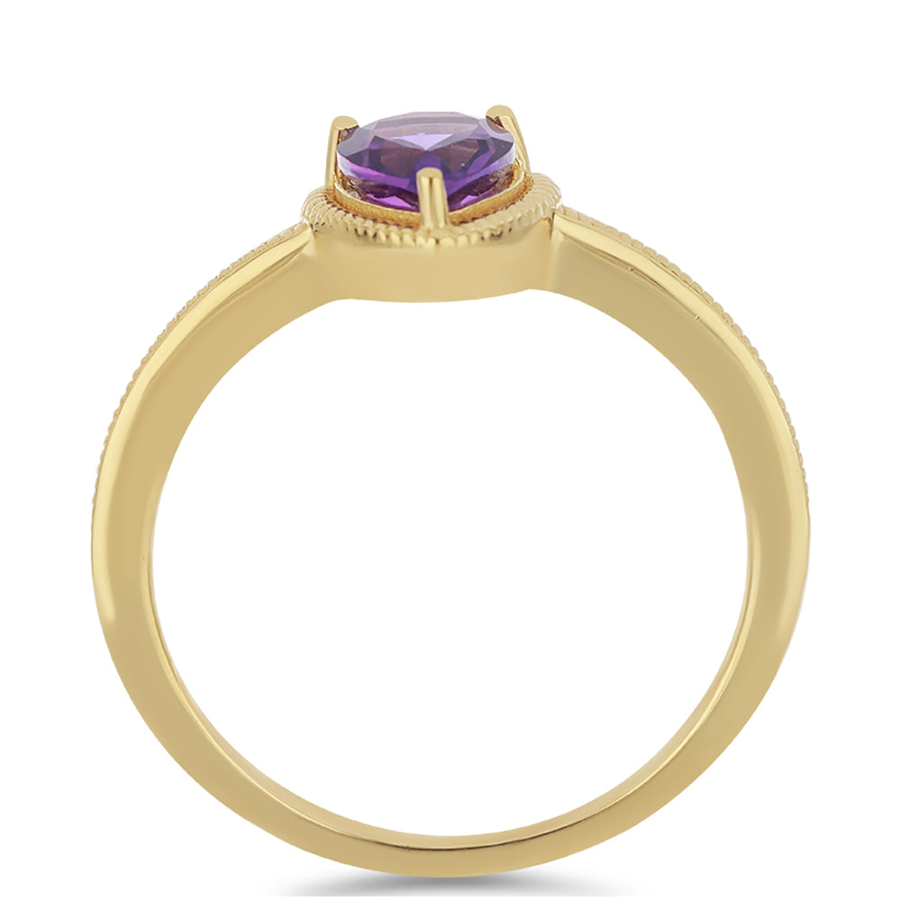 Goldplattierter Silberring mit marokkanischem Amethyst