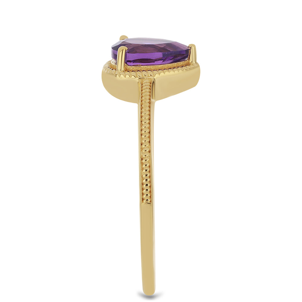 Goldplattierter Silberring mit marokkanischem Amethyst 4 