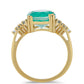 Goldplattierter Silberring mit Paraiba Quarz und himmelblauem Topas