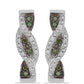 Silberohrringe mit grünem Diamant und weißem Diamant
