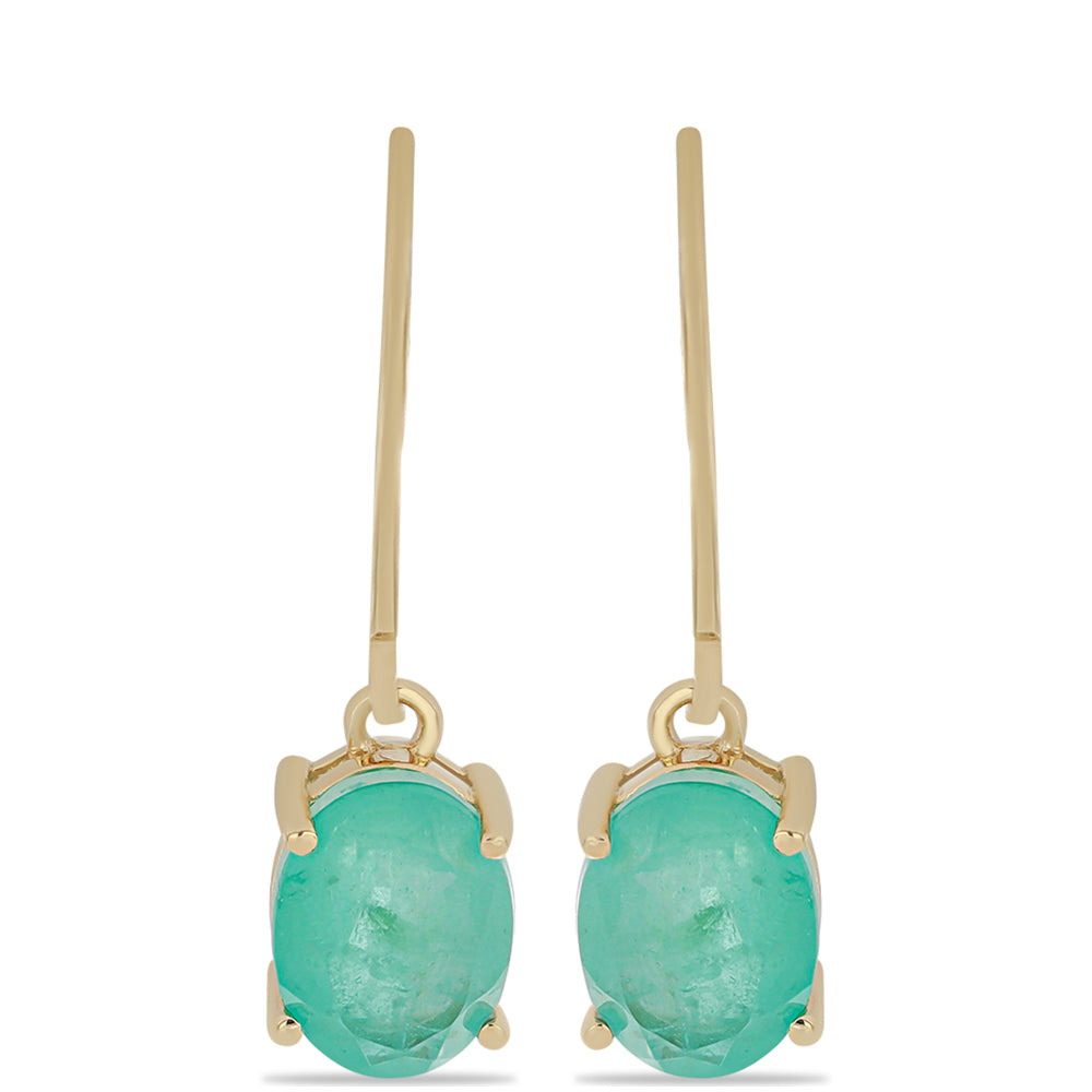 Goldplattierte Silberohrringe mit Paraiba Quarz 1 