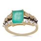 Goldplattierter Silberring mit Paraiba Quarz