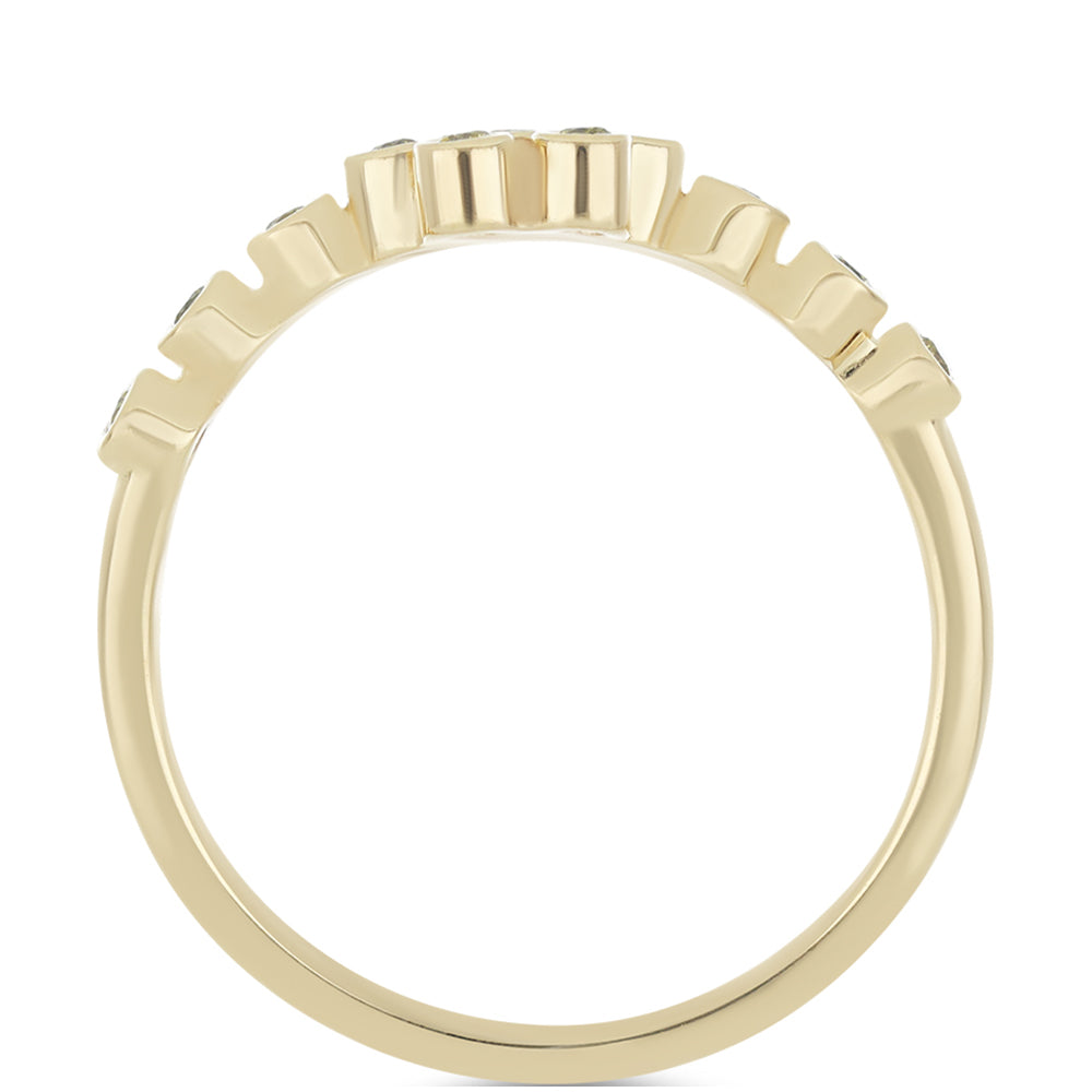 Goldplattierter Silberring mit gelbem Diamant