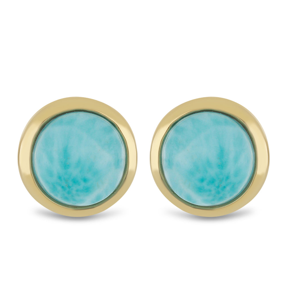 Goldplattierte Silberohrringe mit Larimar