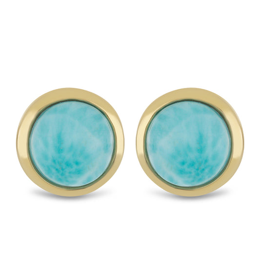 Goldplattierte Silberohrringe mit Larimar