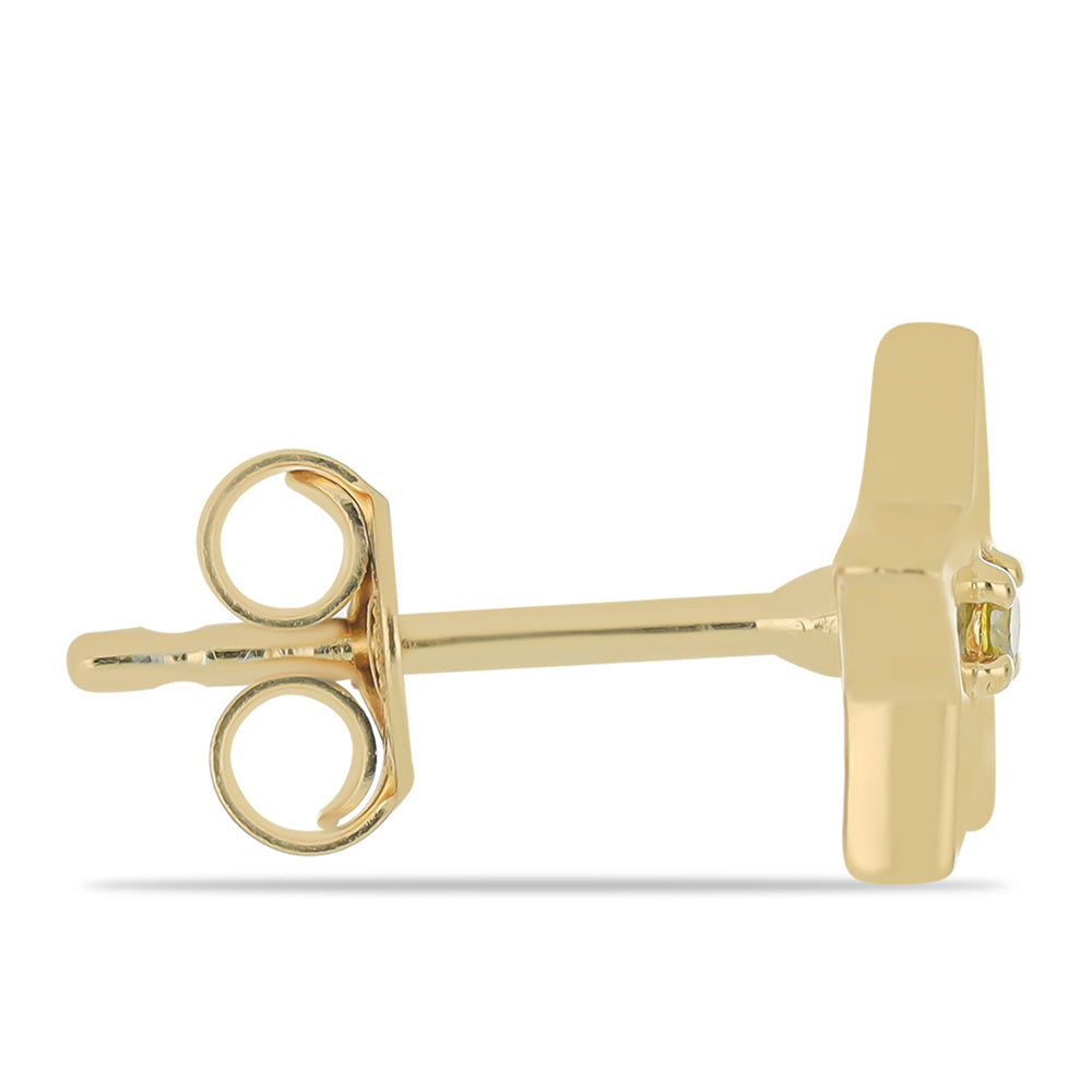 Goldplattierte Silberohrringe mit gelbem Diamant 2 