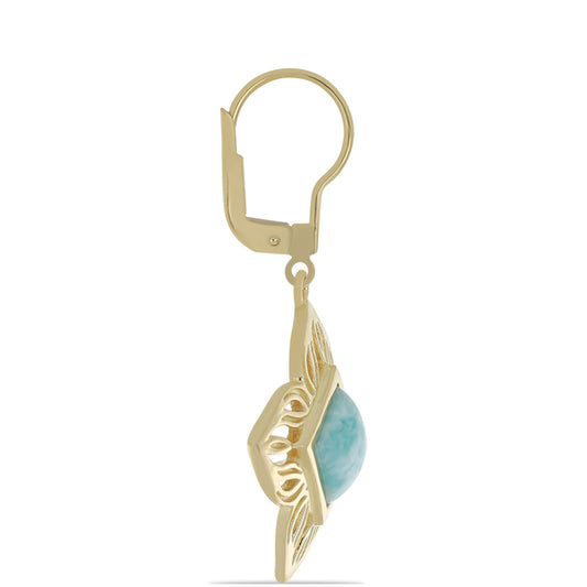 Goldplattierte Silberohrringe mit Larimar