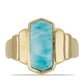 Goldplattierter Silberring mit Larimar