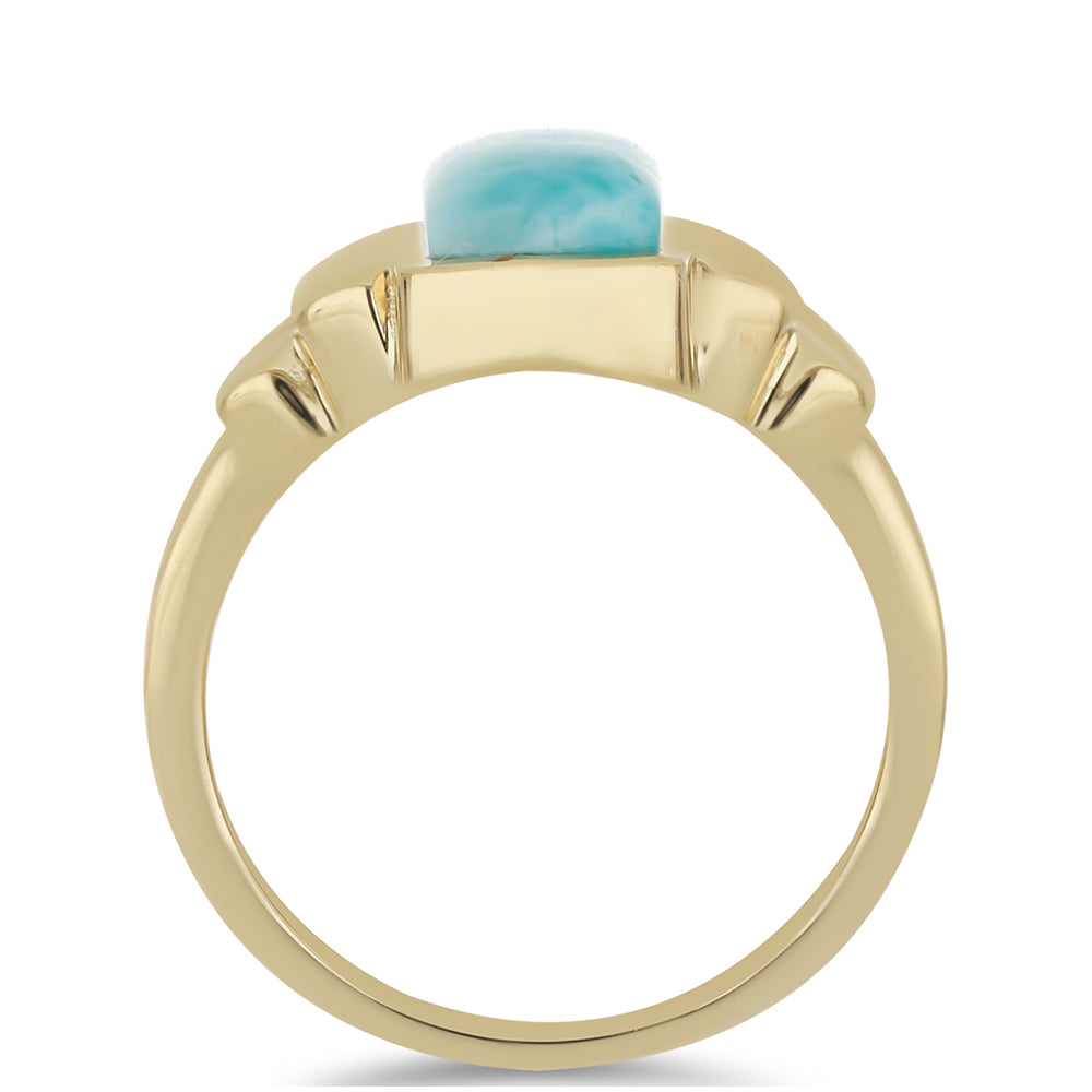 Goldplattierter Silberring mit Larimar 2 