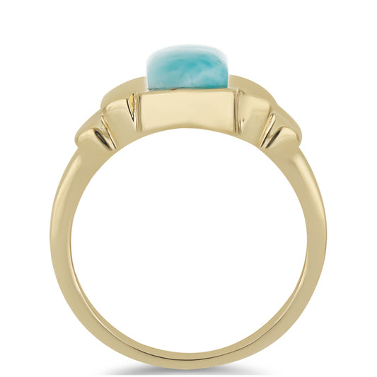 Goldplattierter Silberring mit Larimar