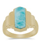 Goldplattierter Silberring mit Larimar