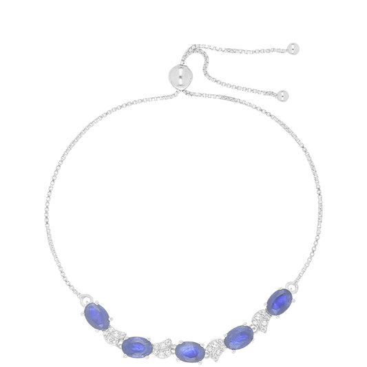Silberarmband mit australischem blauem Saphir und weißem Topas