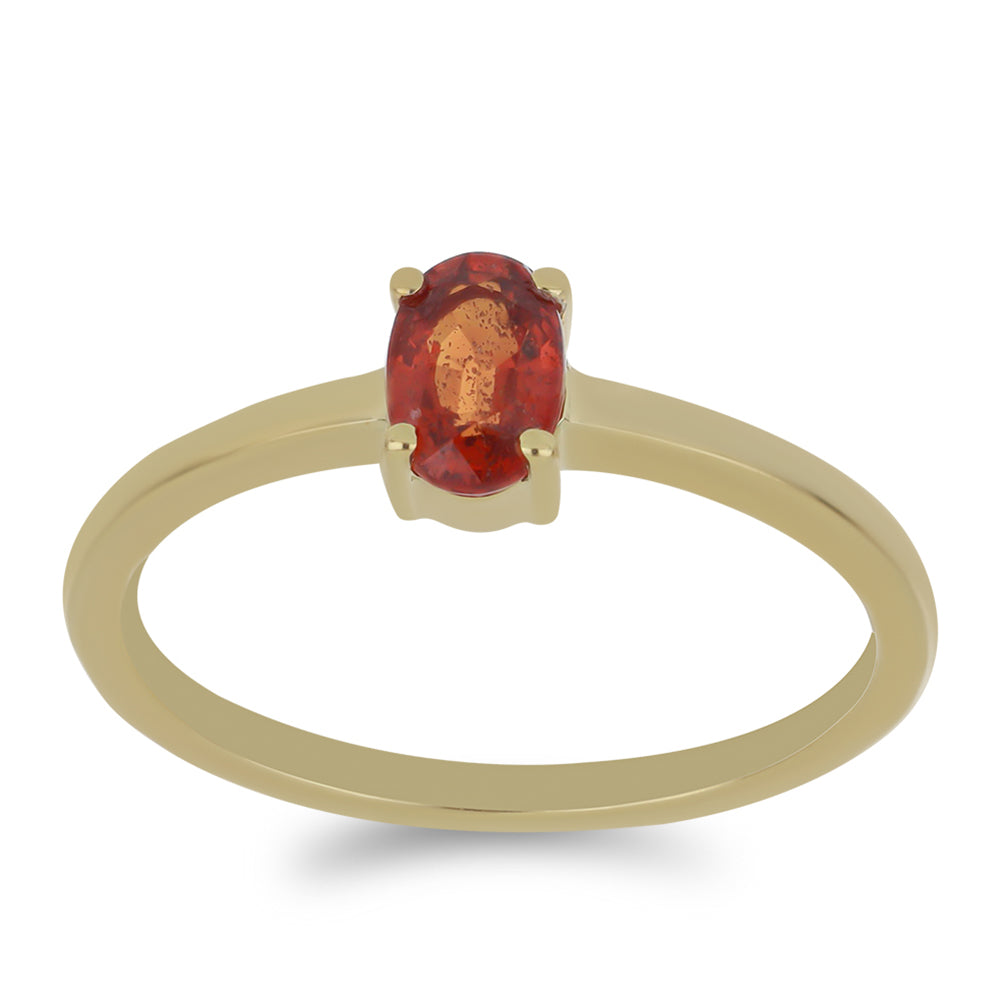 Goldring mit Orangefarbener Saphir aus Ceylon