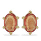 Goldohrringe mit Orangefarbener Saphir aus Ceylon