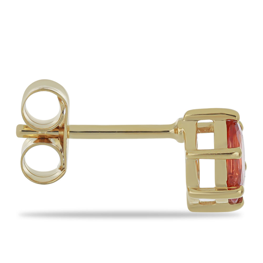 Goldohrringe mit Orangefarbener Saphir aus Ceylon 2 