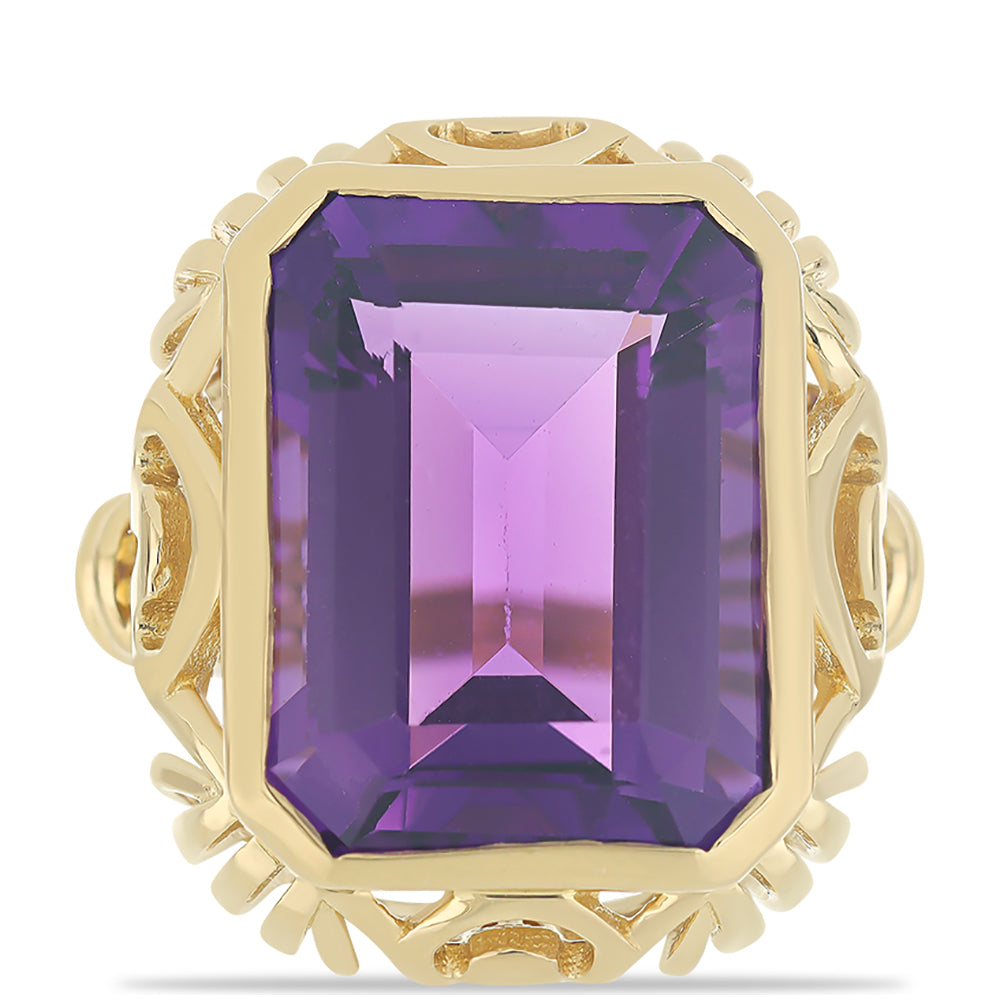 Goldplattierter Silberring mit marokkanischem Amethyst