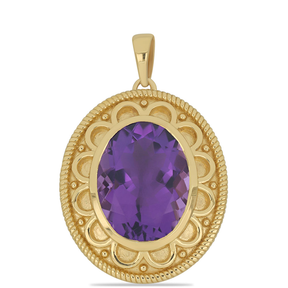 Goldplattierter Silberanhänger mit marokkanischem Amethyst