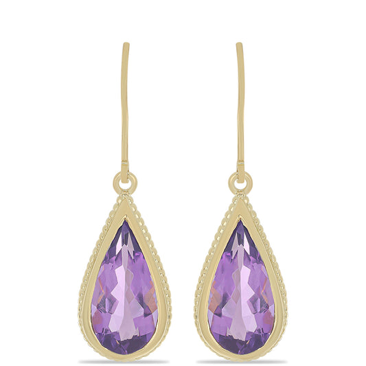 Goldplattierte Silberohrringe mit marokkanischem Amethyst