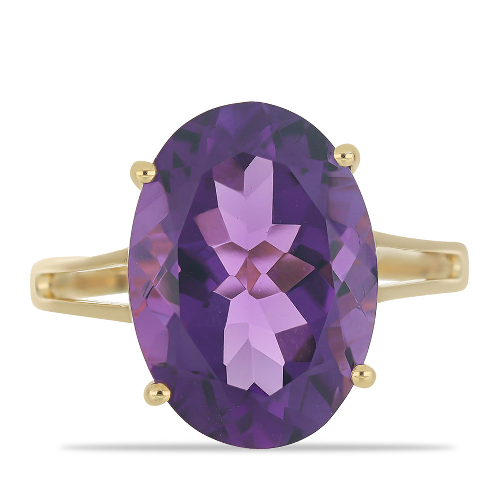 Goldplattierter Silberring mit marokkanischem Amethyst 1 