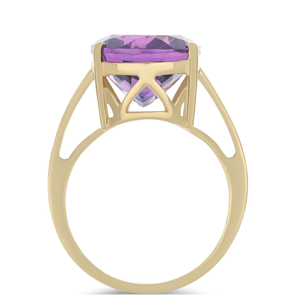 Goldplattierter Silberring mit marokkanischem Amethyst