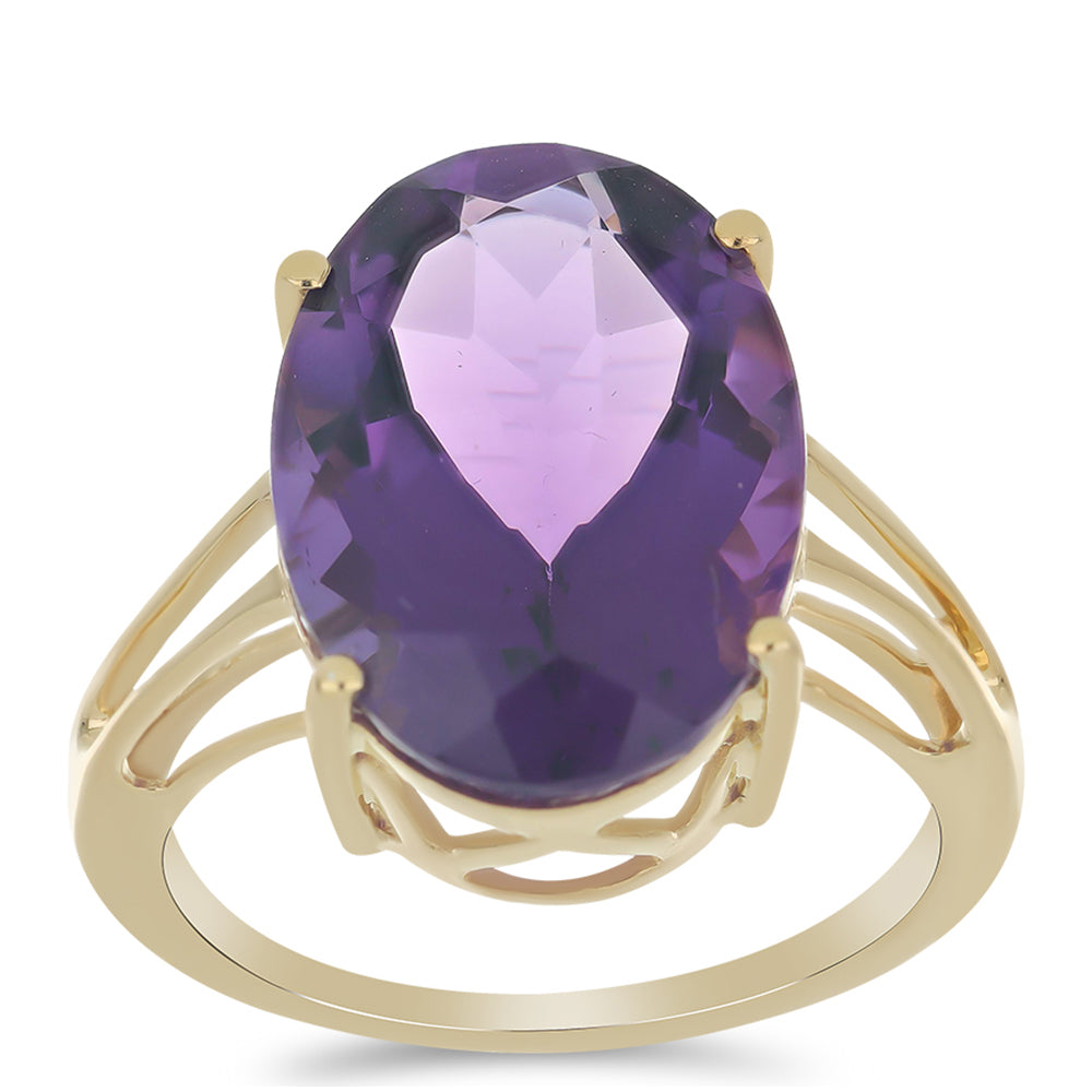 Goldplattierter Silberring mit marokkanischem Amethyst