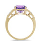 Goldplattierter Silberring mit marokkanischem Amethyst und weißem Topas