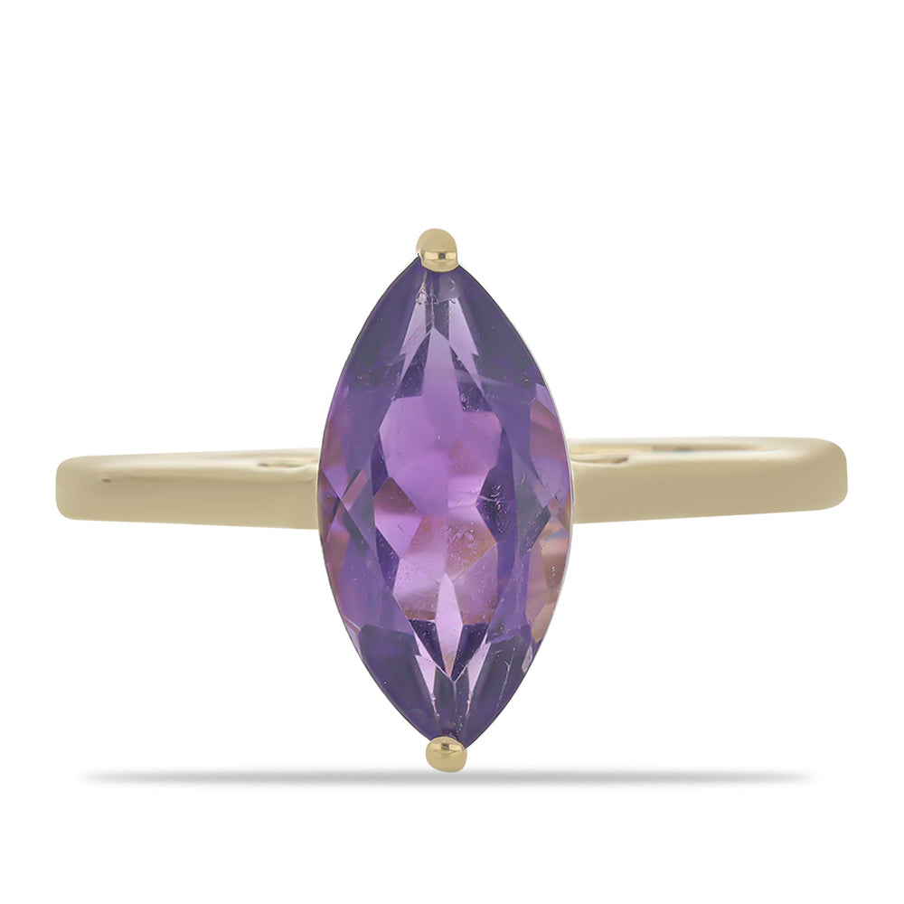 Goldplattierter Silberring mit marokkanischem Amethyst 1 