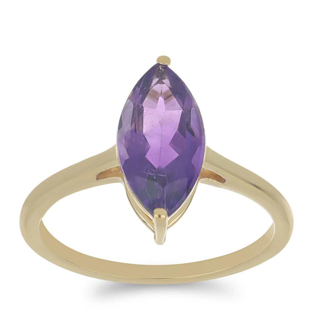 Goldplattierter Silberring mit marokkanischem Amethyst