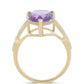 Goldplattierter Silberring mit marokkanischem Amethyst und weißem Topas