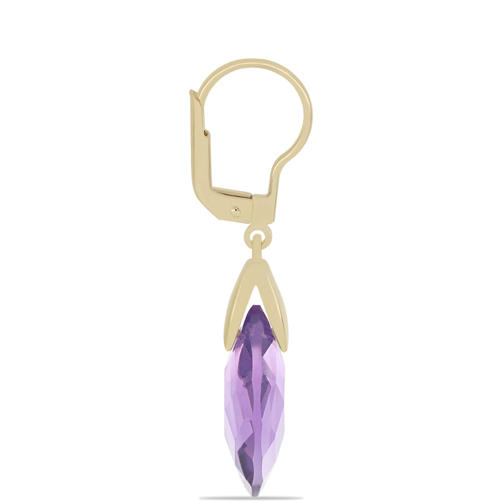 Goldplattierte Silberohrringe mit marokkanischem Amethyst 2 