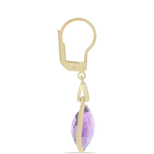 Goldplattierte Silberohrringe mit marokkanischem Amethyst und weißem Topas