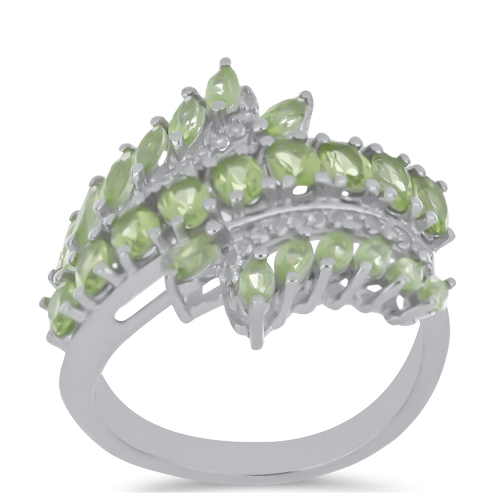 Silberring mit Peridot aus Changbai