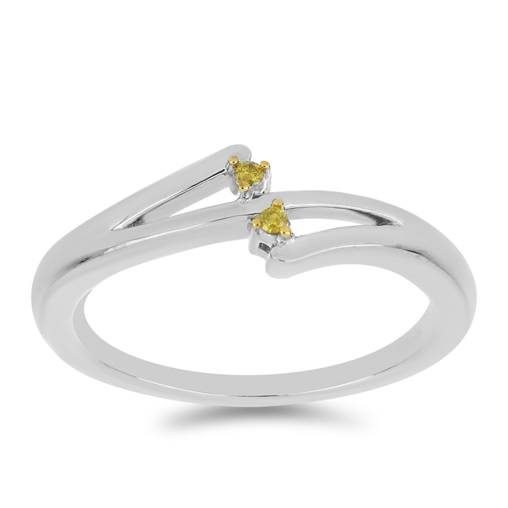 Silberring mit gelbem Diamant