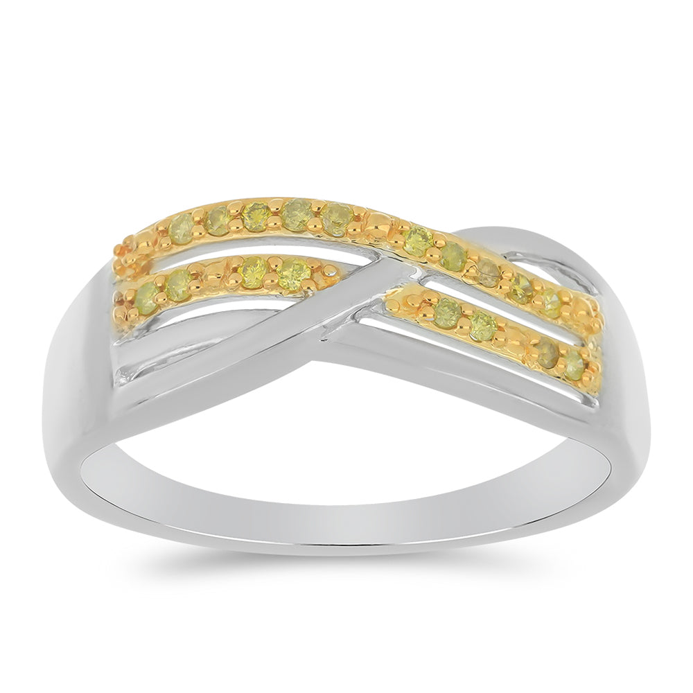 Silberring mit gelbem Diamant