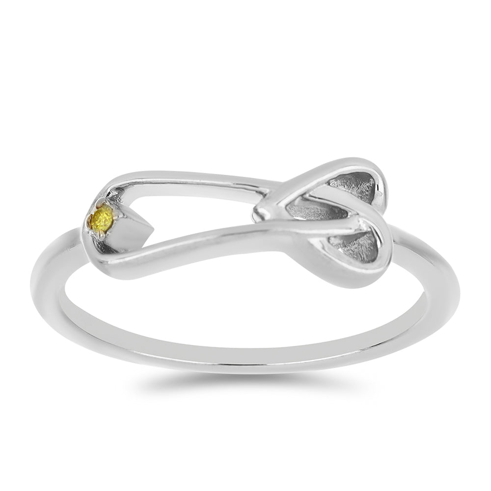 Silberring mit gelbem Diamant 3 