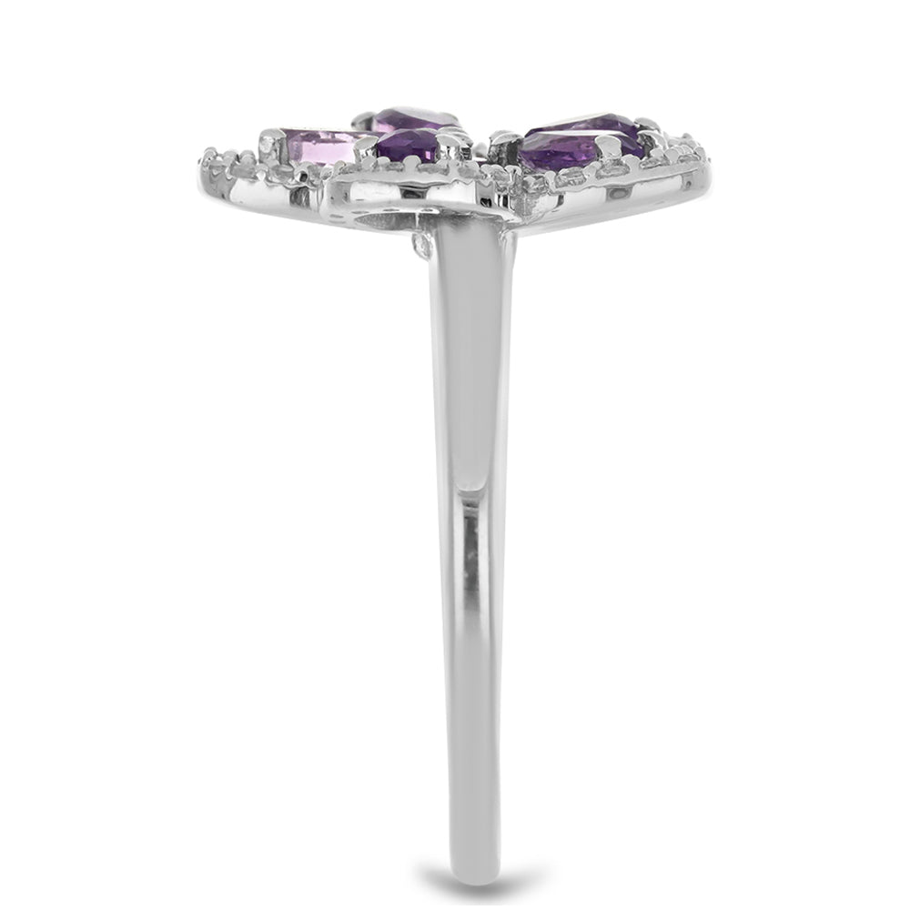 Silberring mit Amethyst aus Vera Cruz und weißem Topas 4 