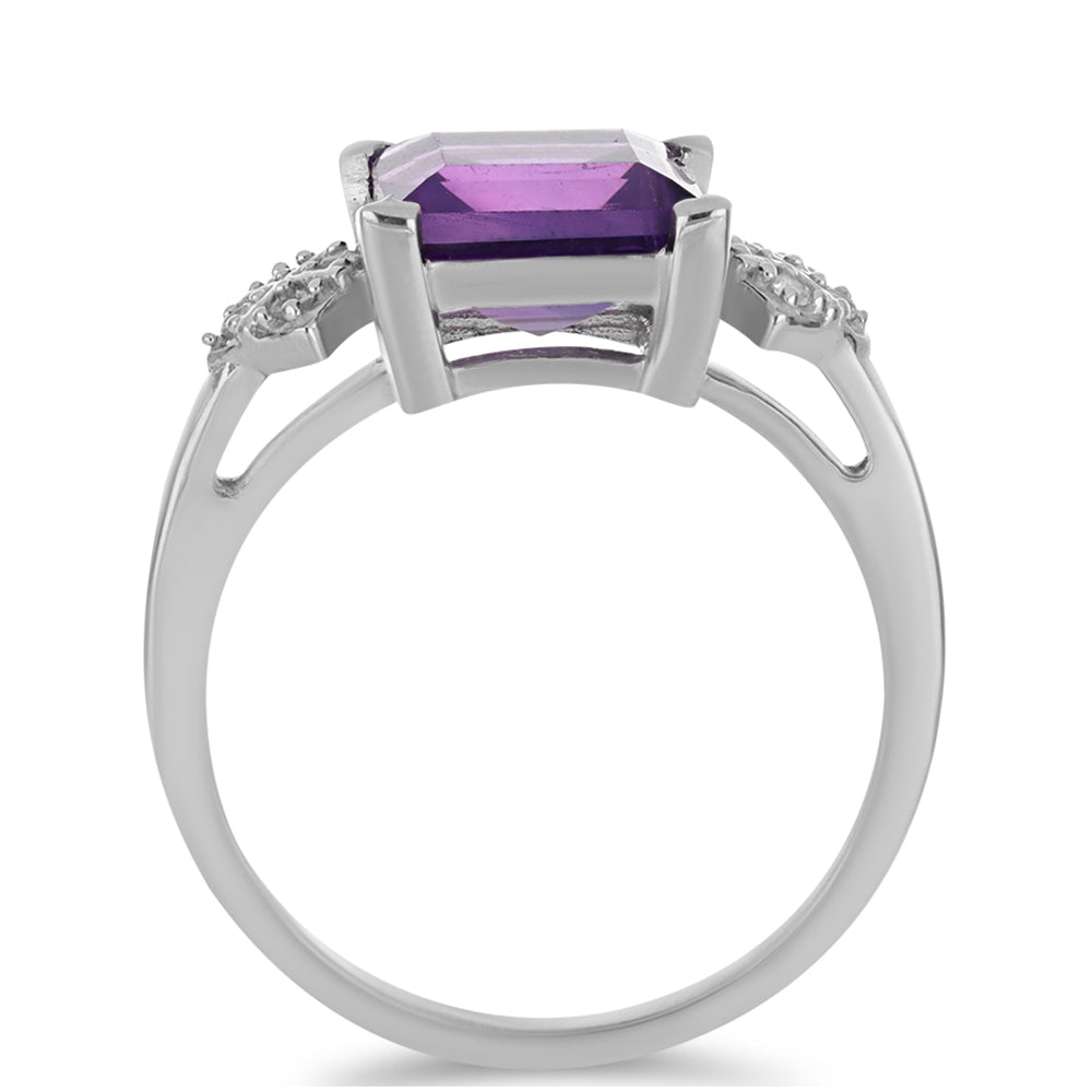 Silberring mit Amethyst aus Vera Cruz und weißem Topas 2 