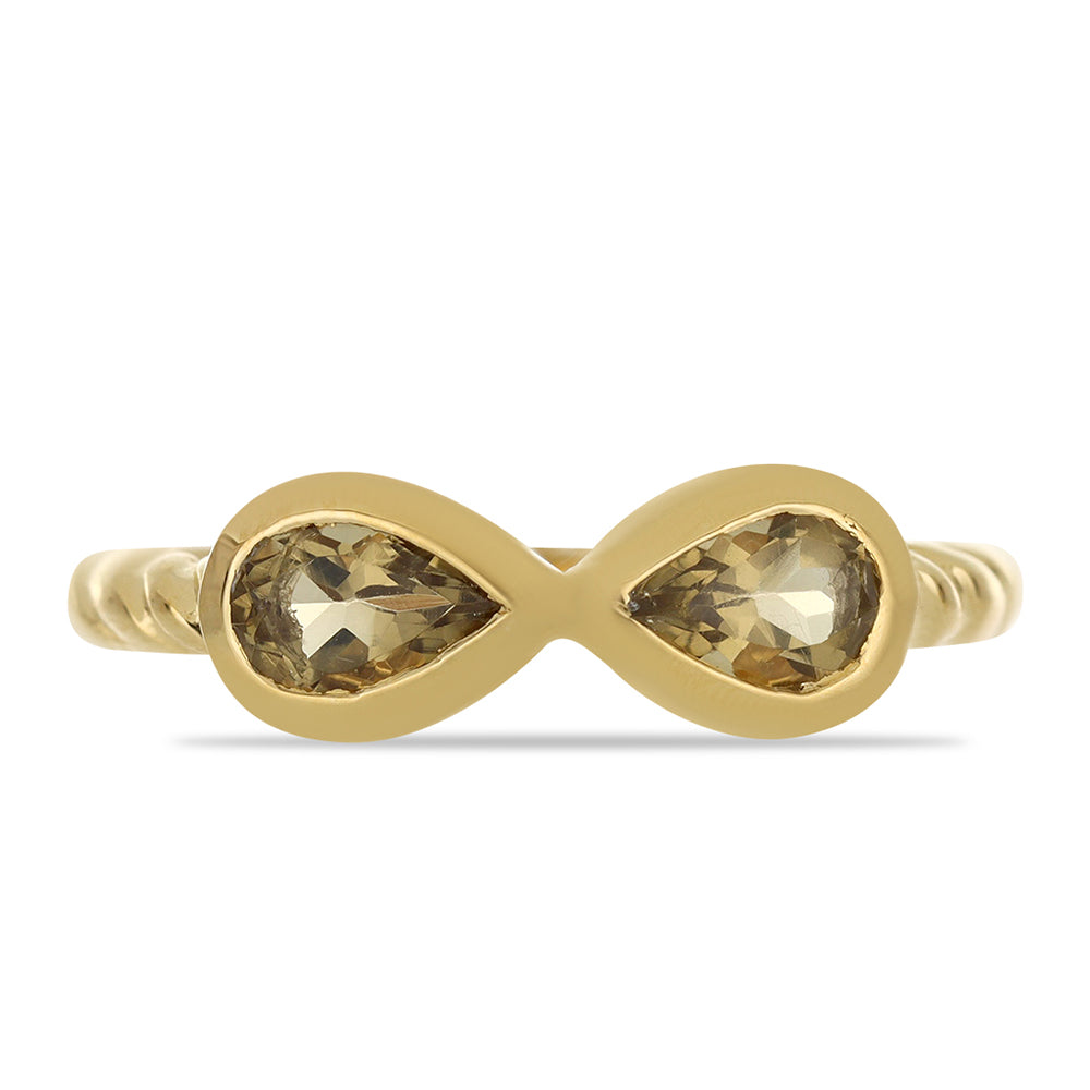 Goldplattierter Silberring mit Cognac-Quarz