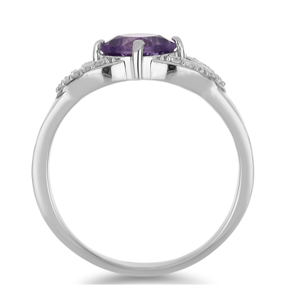 Silberring mit Amethyst aus Vera Cruz und weißem Topas 2 