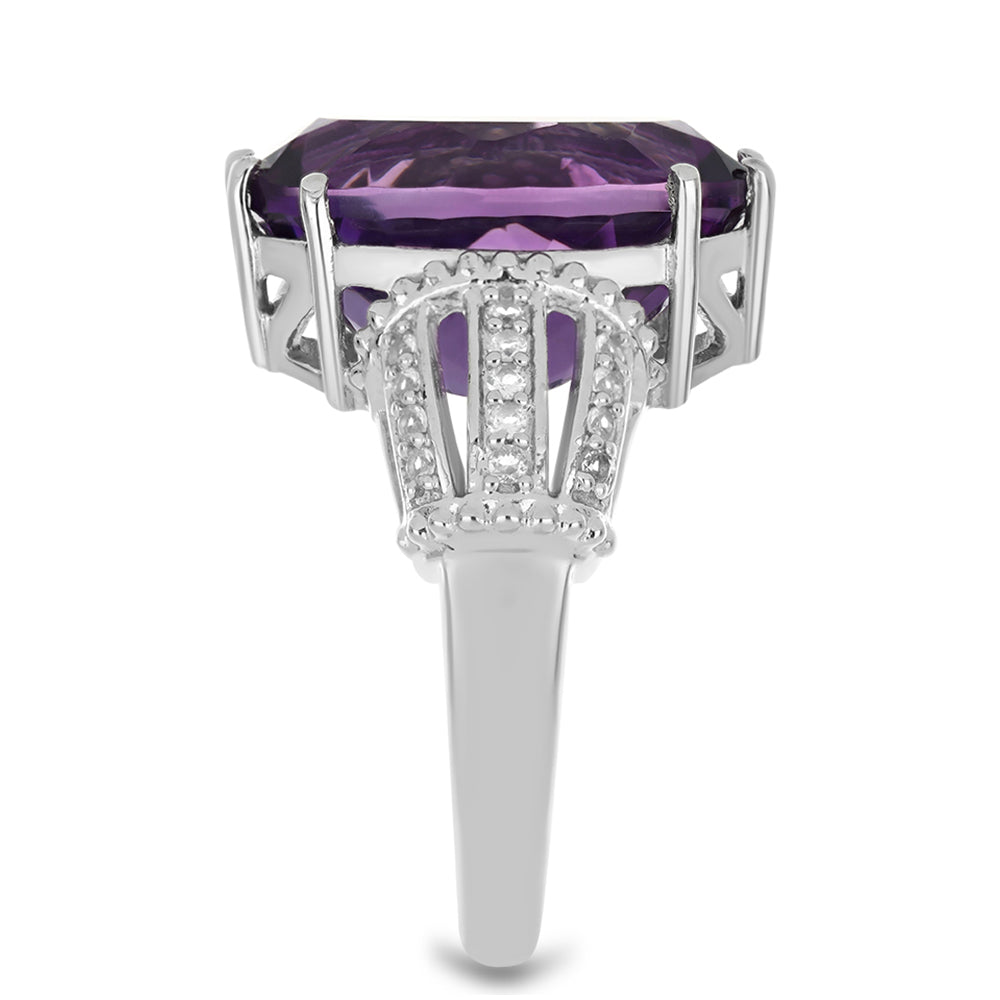 Silberring mit Amethyst aus Vera Cruz und weißem Topas 4 