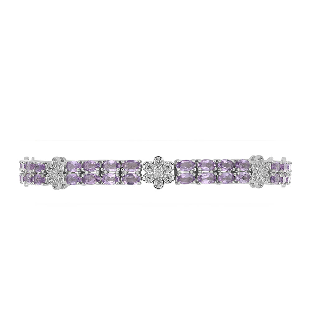 Silberarmband mit Amethyst aus Vera Cruz und weißem Topas