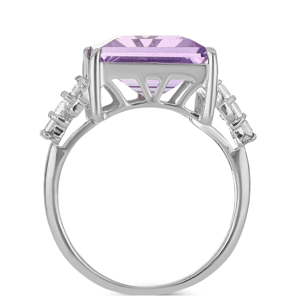 Silberring mit Amethyst aus Vera Cruz und weißem Topas 2 