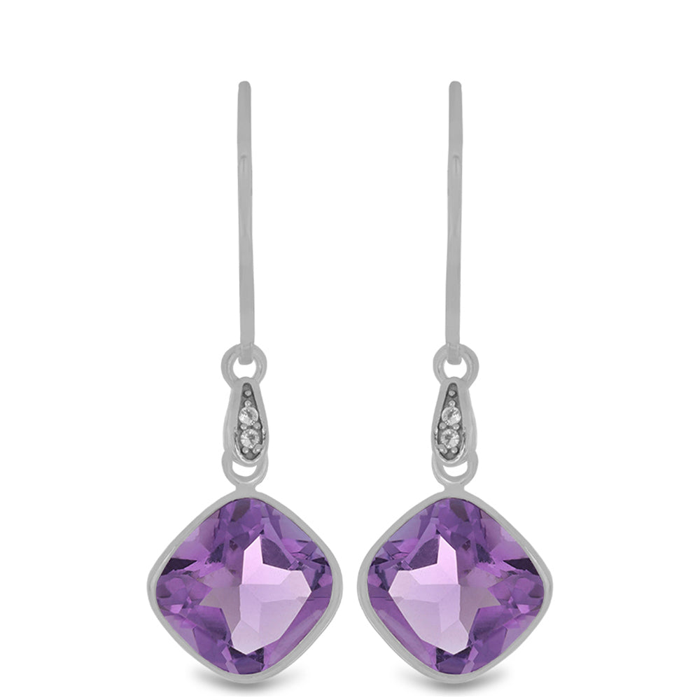 Silberohrringe mit Amethyst aus Vera Cruz und weißem Topas