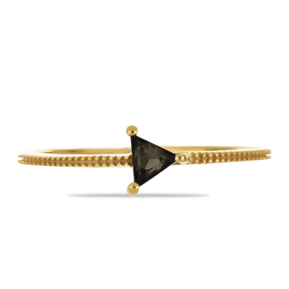 Goldplattierter Silberring mit Obsidian 1 