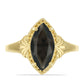 Goldplattierter Silberring mit Obsidian